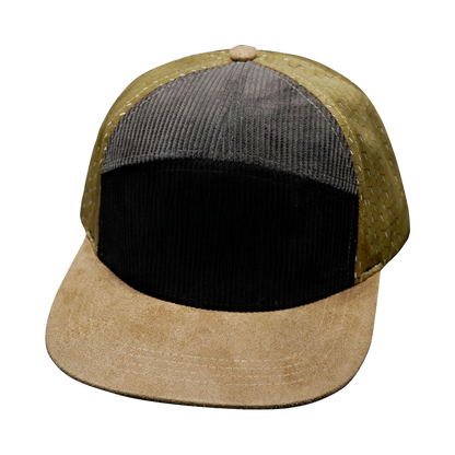 7 Panel - Corduroy - Tan / Black / Gray - Fabrick Back (Unisex)